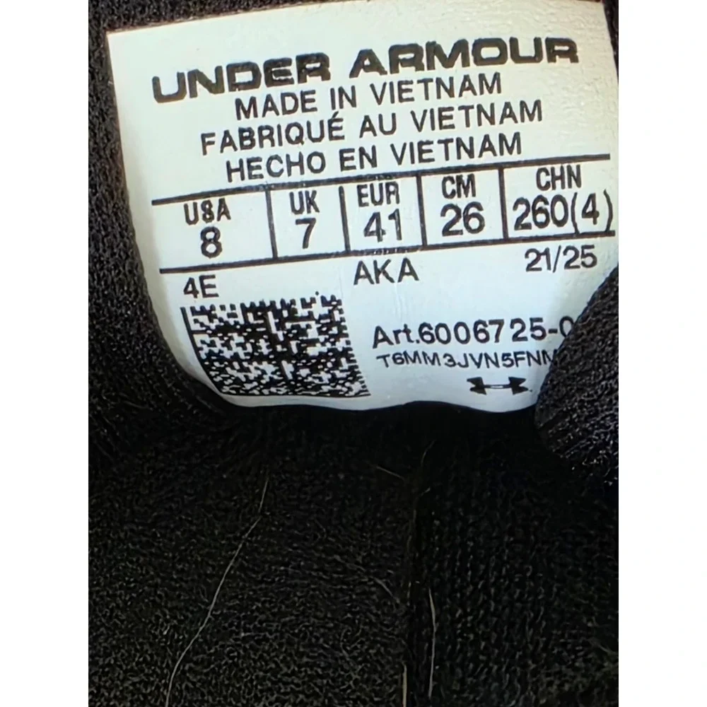 Under Armour Charged Assert 9 Mens Running Shoes Black White 4E Wide 3024852-001